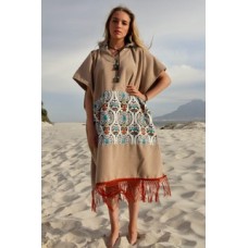 Beach poncho Mexican and rust