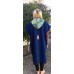 beach poncho navy peacock