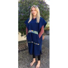 beach poncho navy peacock