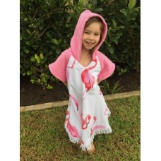 beach poncho kids flamingo