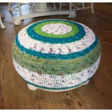 Woven Plastic green ottoman