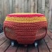 kids fun orange ottoman 