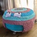 Crochet fun kids pink ottoman