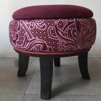 Mauve storage tyre ottoman