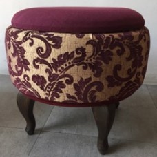 Burgundy storage ottoman