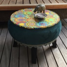 Green and glass side table