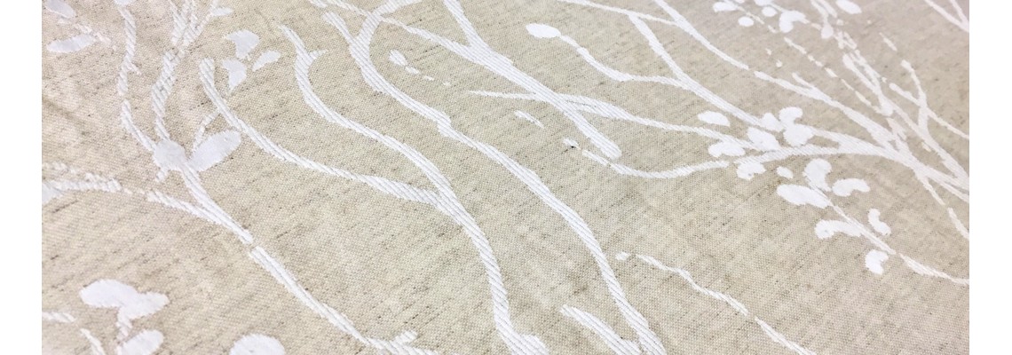 White Blossom Fabric